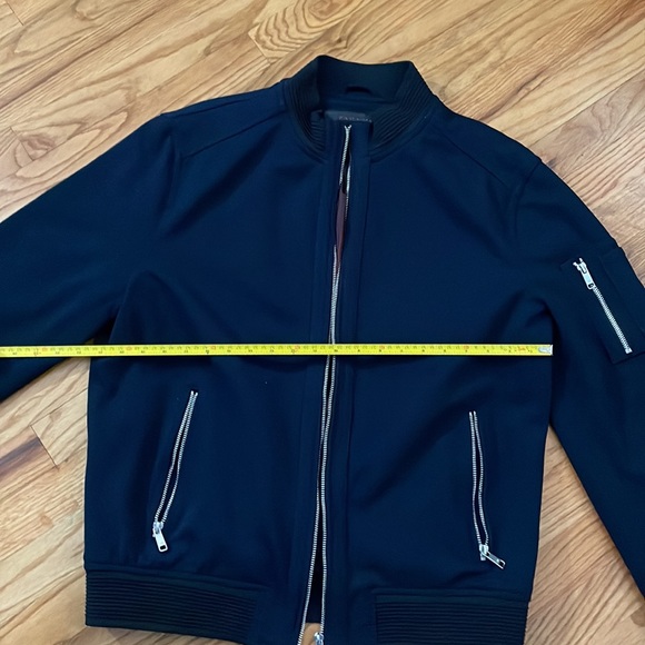 Zara Man blue woven bomber jacket. Size is XL but NOTE this fits more like a L. - Picture 7 of 7